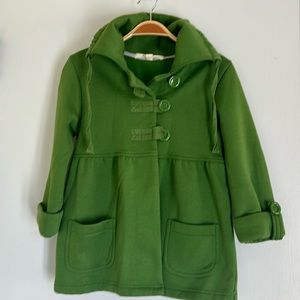 Kelly green fleecy casual jacket